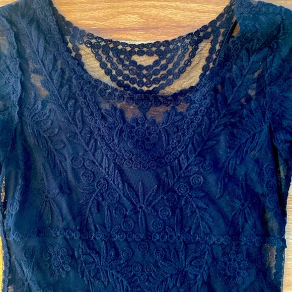 Express Dresses & Skirts - 👗EXPRESS BLACK 3\4 TIGHT FITTED MINI LACE DRESS👗